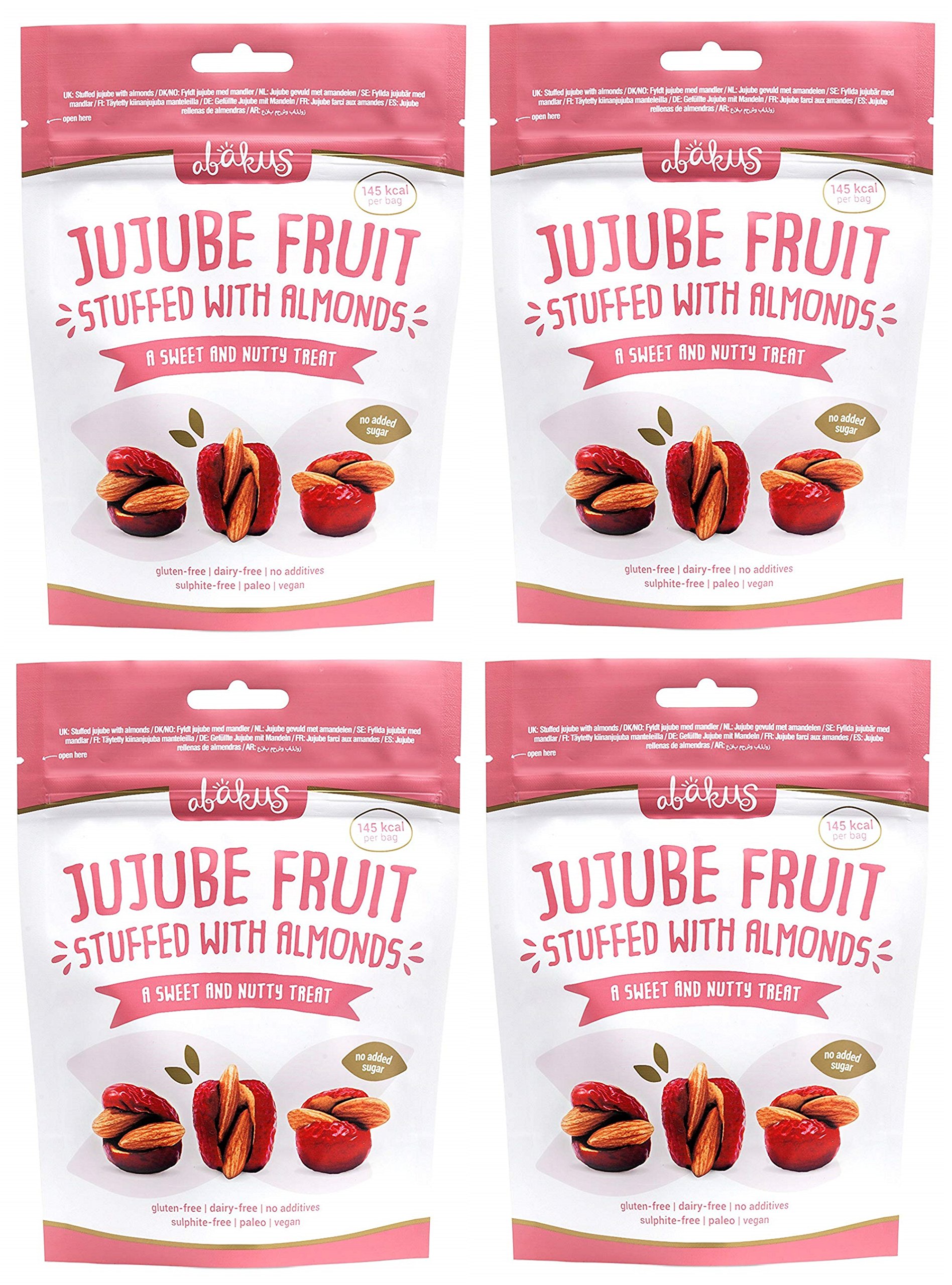 Abakus Jujube Fruit Stuffed with Almonds - 35 Grams (Pack of 4)
