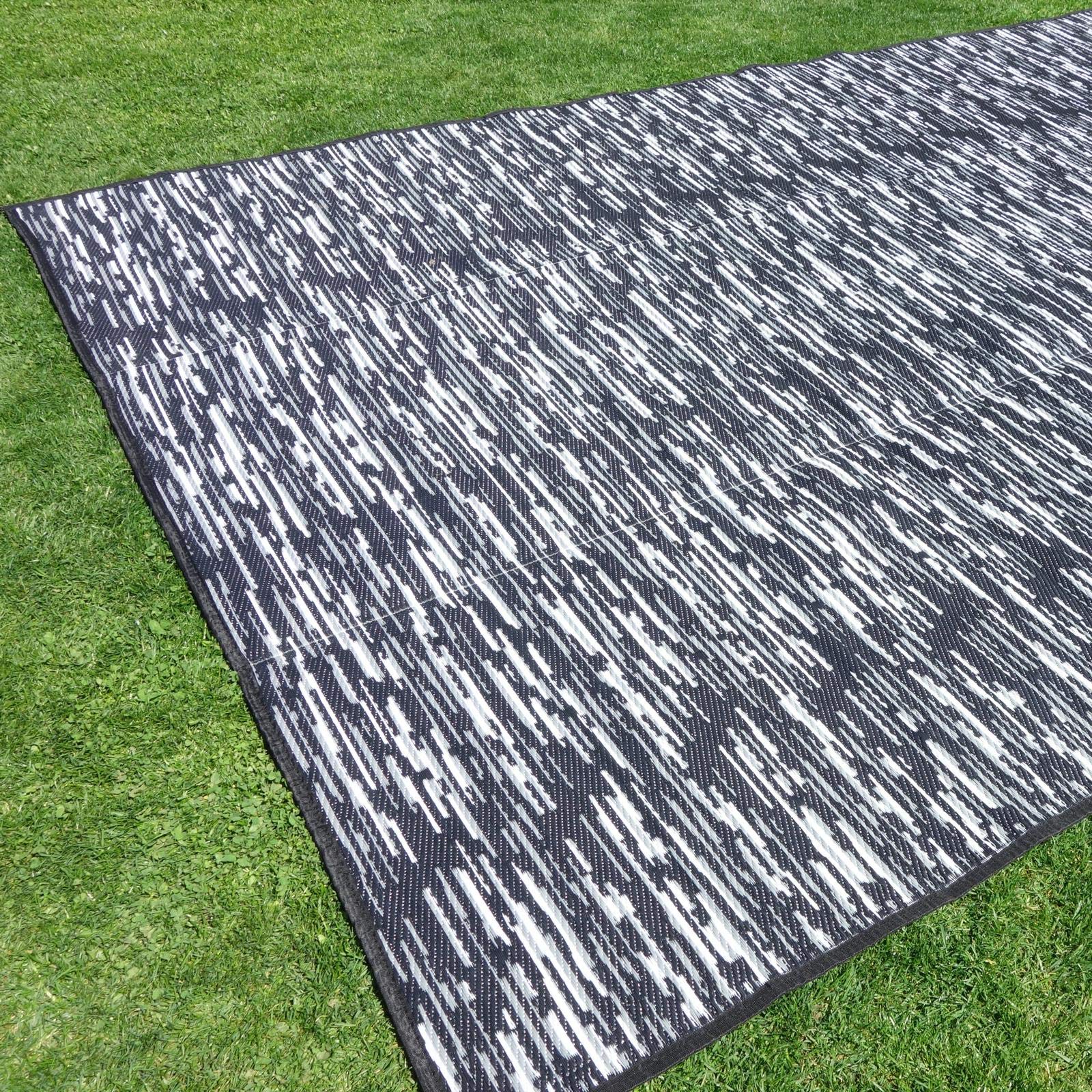 Outdoor Teppich WAVETEX Platin 2,7m x 5m schwarz-grau *** VIELE GRÖSSEN + Farben * 450 g/m² Camping Zeltteppich Vorzelt Garten Spieldecke Wohnwagen Camper