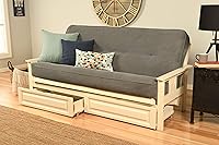 Vista 101 de MFD Futón Montana, Verde, Tela Madera, Colchón de ante de turba