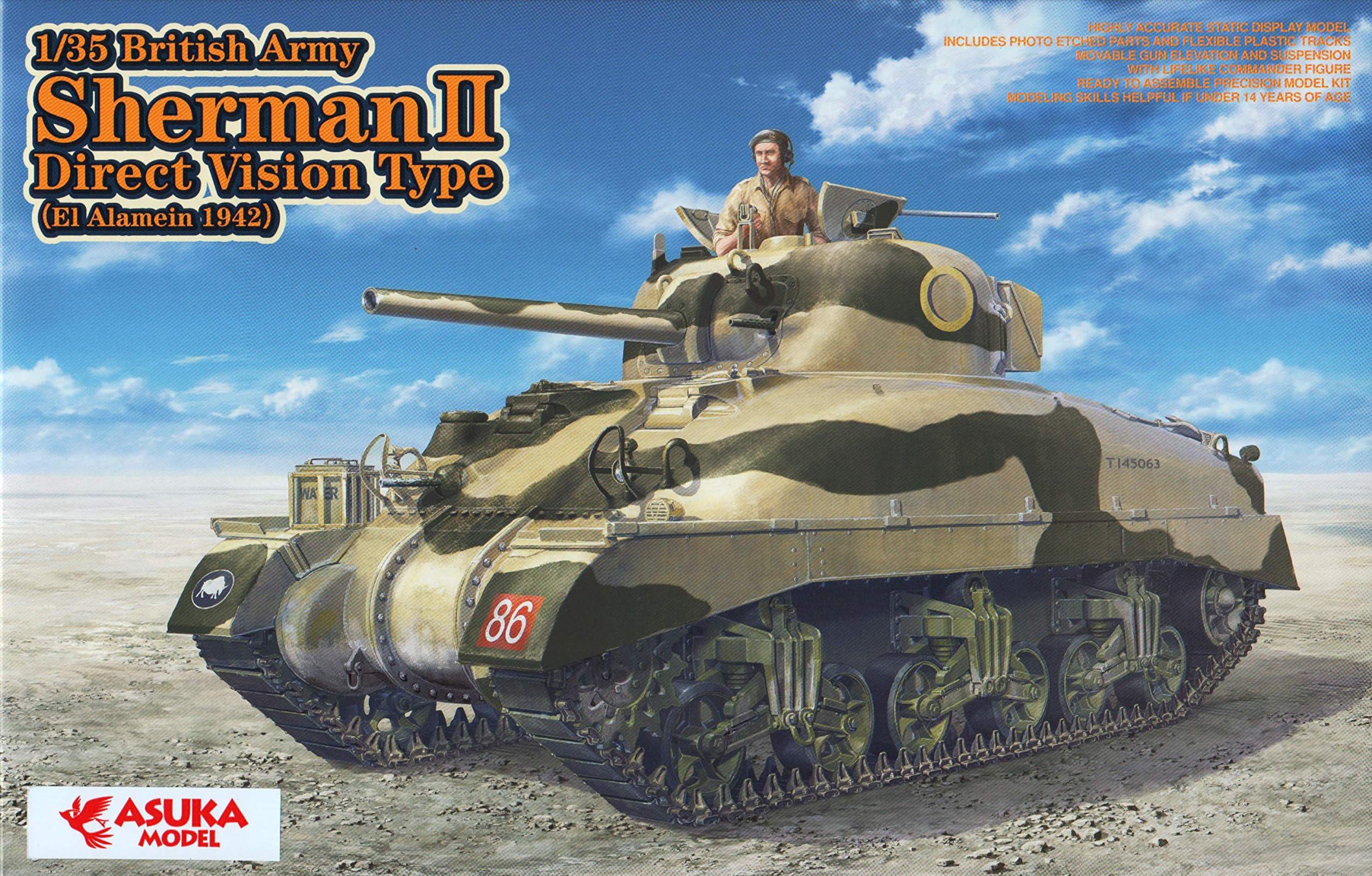 Asuka TAS 35014 – Model Kit British Army Sherman II Direct Vision Ty