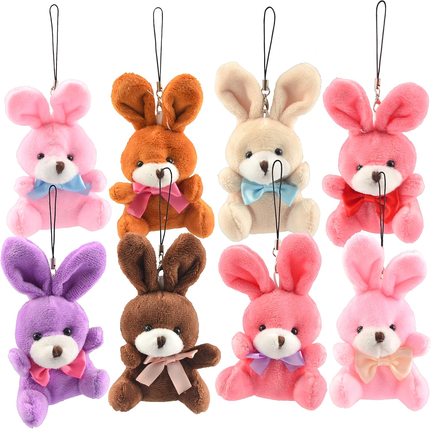 24 pcs Easter Eggs Filled with Plush Bunny 3.2” Bright Colorful Easter Eggs Prefilled with 4.5” Plush Bunnies