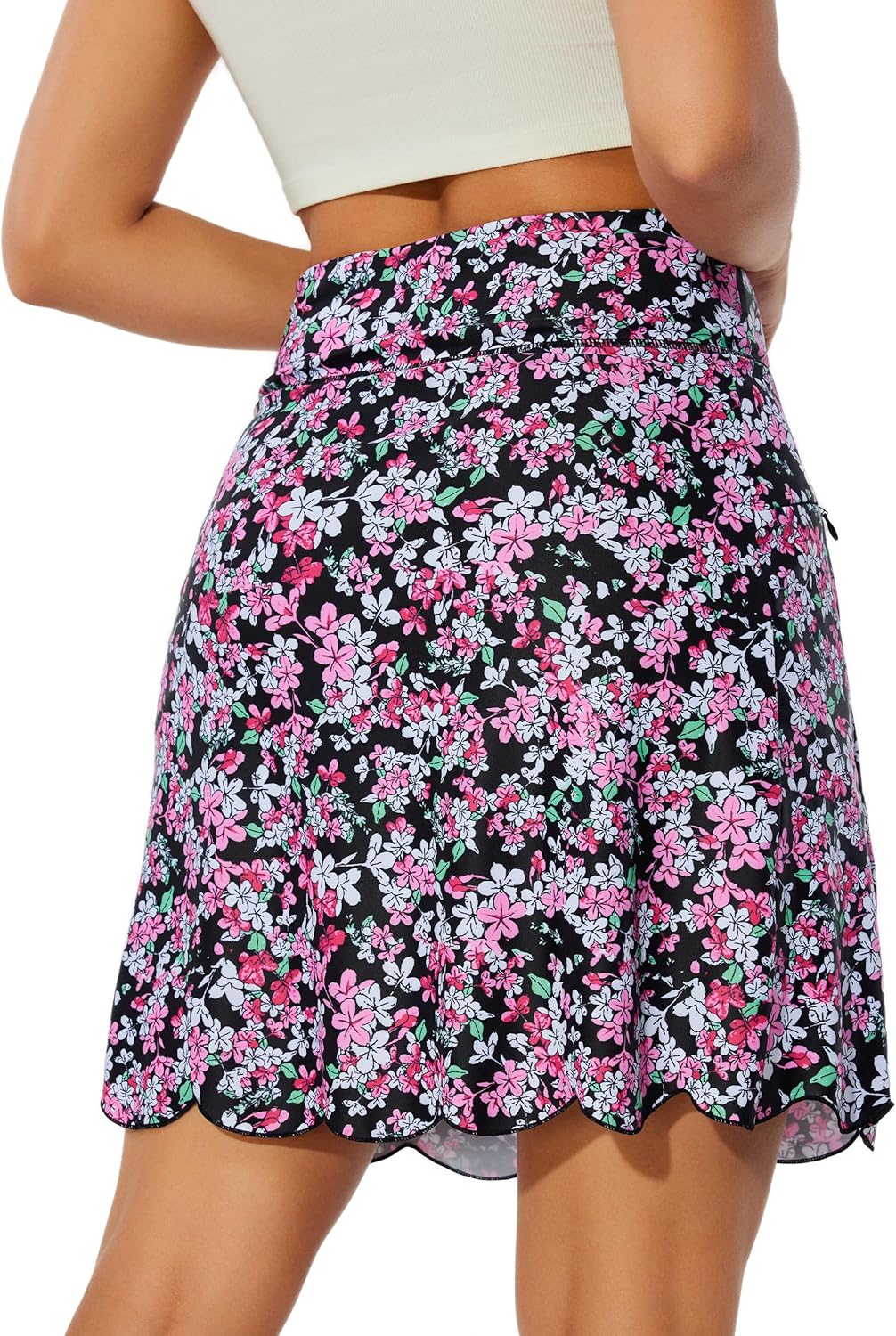 M MOTEEPI 20" Scalloped Hem Golf Skirts for Women with Zipper Pockets Womens Skort Tummy Control - Image 2