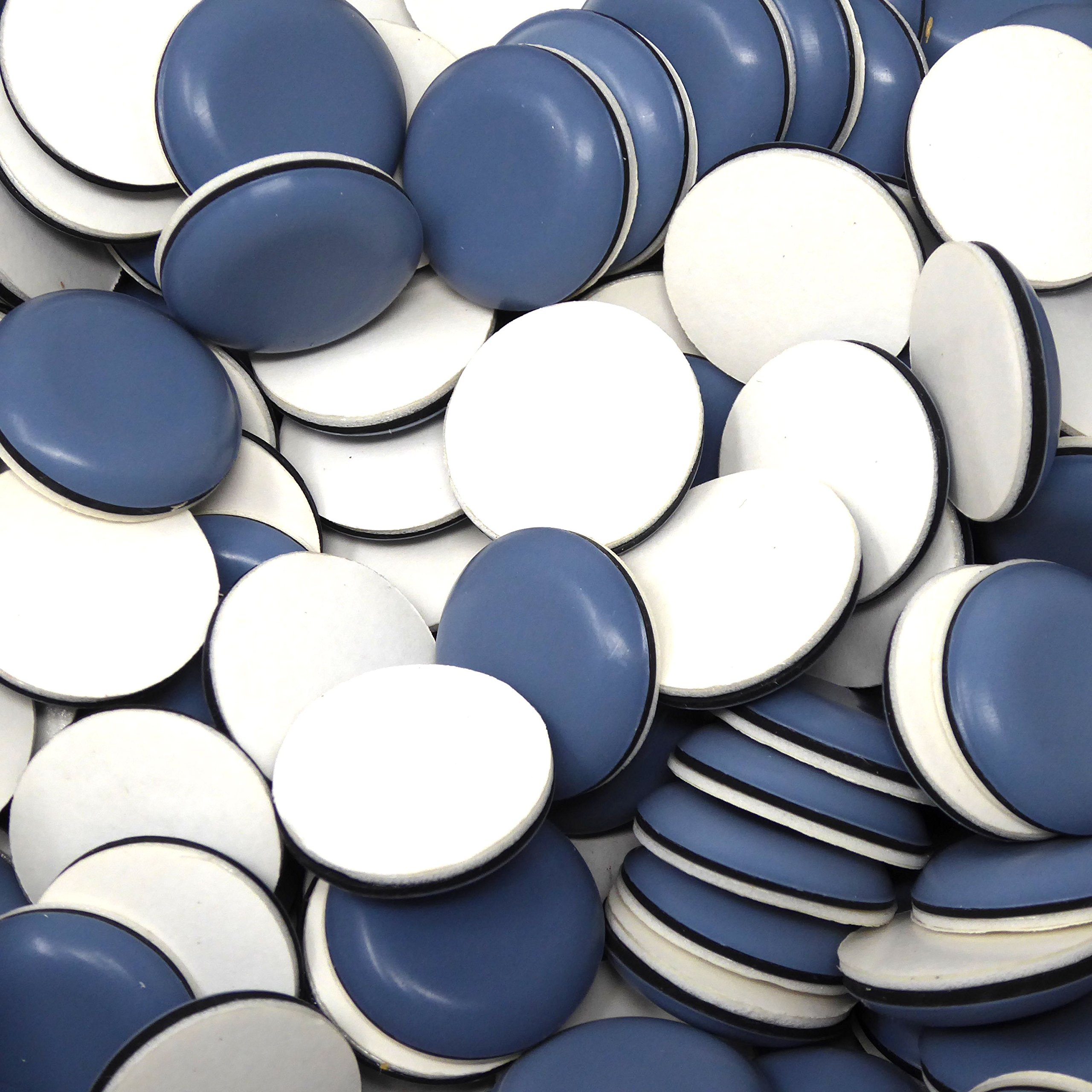 Adsamm 100 x Self-Adhesive PTFE Furniture Gliders Grey Blue Diameter 25 mm Round 5 mm Thick Furniture and — view 2