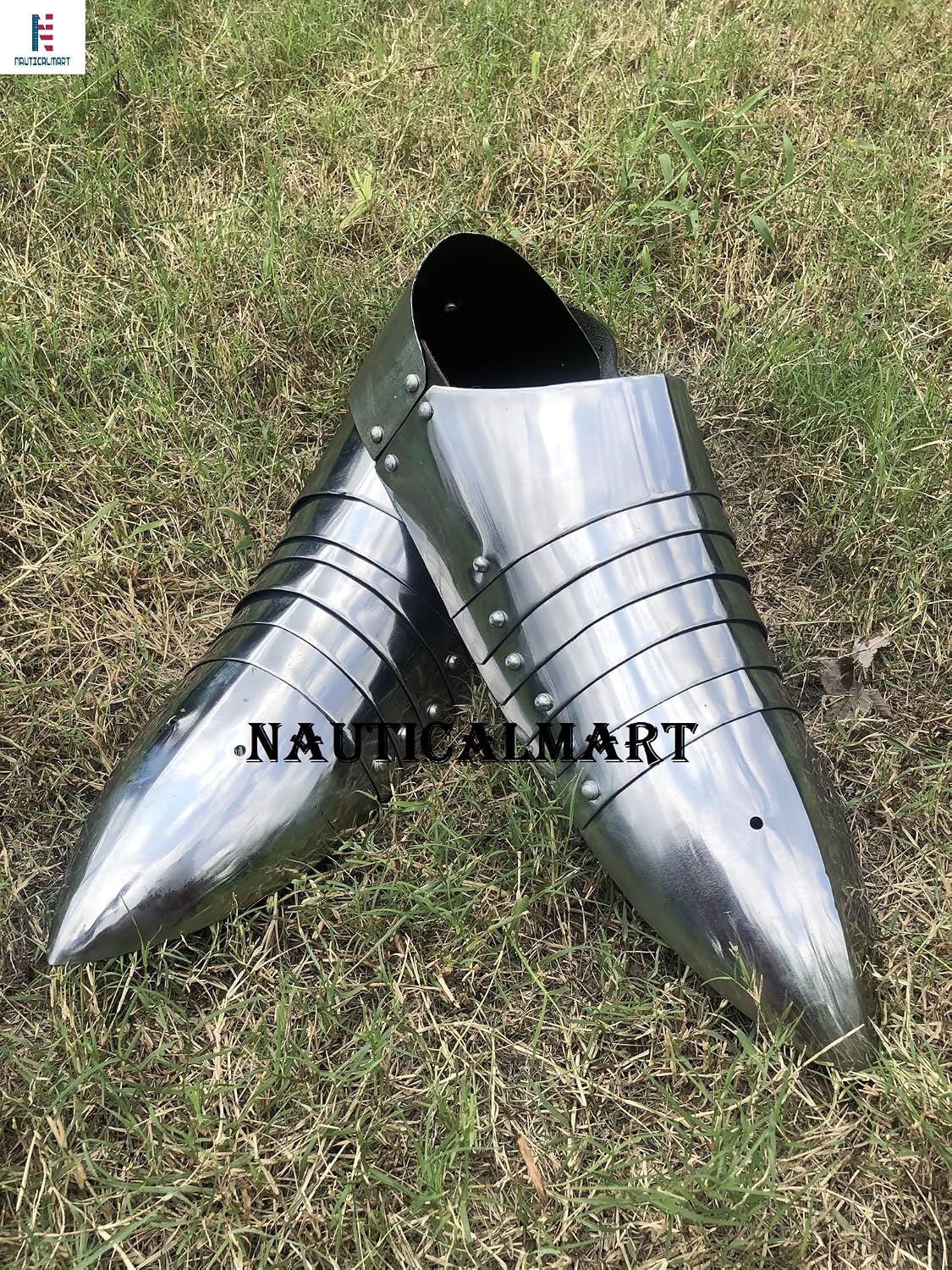 NauticalMart Medieval Steel Armor Shoes Sabaton with Open Heel