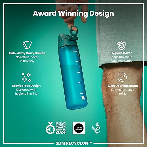 Miniatura 6 de Ion8 - Botella de agua pequeña, a prueba de fugas, fácil de abrir, cierre seguro, apta para lavavajillas, sin BPA, con asa de transporte, cubierta