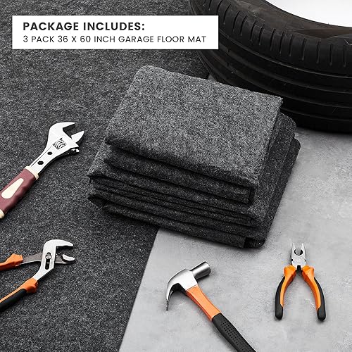 Vista 15 de 2 alfombrillas de 36 x 60 pulgadas para derrames de aceite para entrada, garaje debajo del automóvil, almohadilla de aceite absorbente de fugas