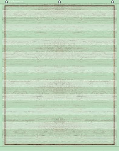 Teacher Created Resources Tabla de 10 bolsillos de madera pintada de menta (TCR20329)