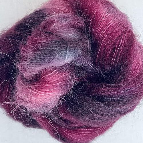 Halo Acuarelas Hilo de alpaca cepillado teñido a mano Peso 257 yardas0.88oz #713 Kahlo