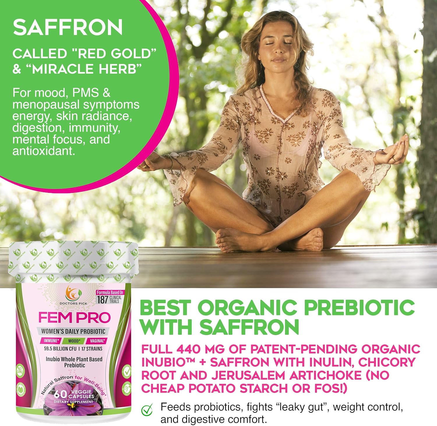 Doctors Pick Womens Probiotics – Vaginal Probiotic & Mood – 2 Month Supply - Supports Vaginal & Urinary Health – Yeast Infection & Bacterial Vaginosis Probiotic – Immune Health – Vegan - Organic : Health & Household