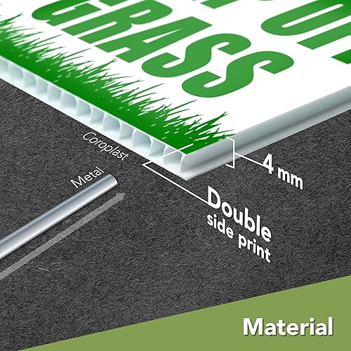 Miniatura 3 de Letrero con texto en inglés Please Keep Off Gras, 3 carteles de 8 x 12 DS Coroplast Keep Dogs Off Lawn