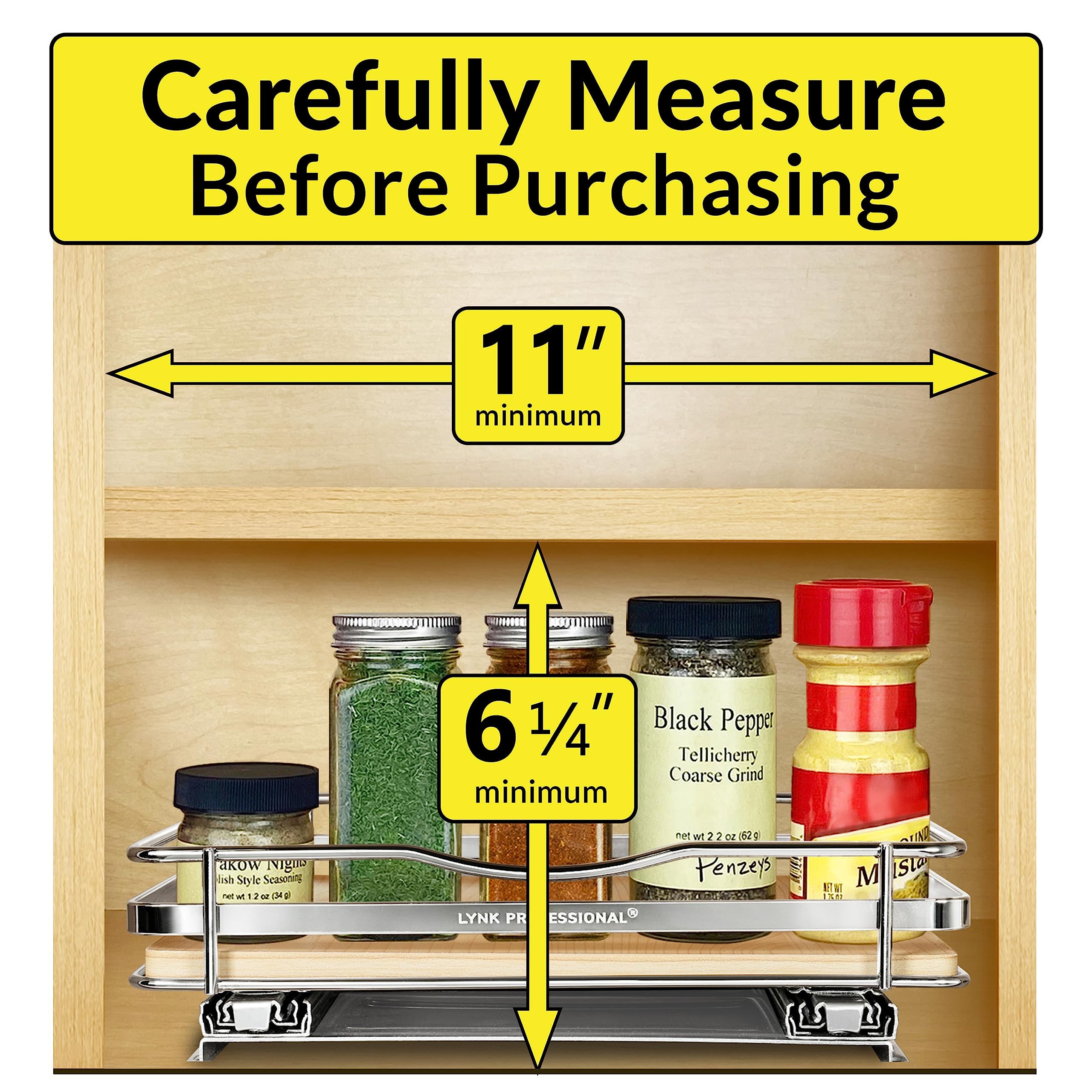 LYNK PROFESSIONAL Elite Pull Out Spice Rack Organizer For