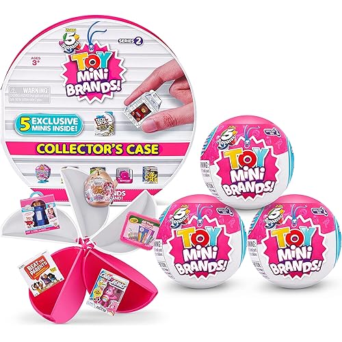 5 Surprise Toy Mini Brands Series 2 by ZURU (Collectors Case + 3 Pack Capsules) Amazon Exclusive Mystery Real Miniature Collectible Toys