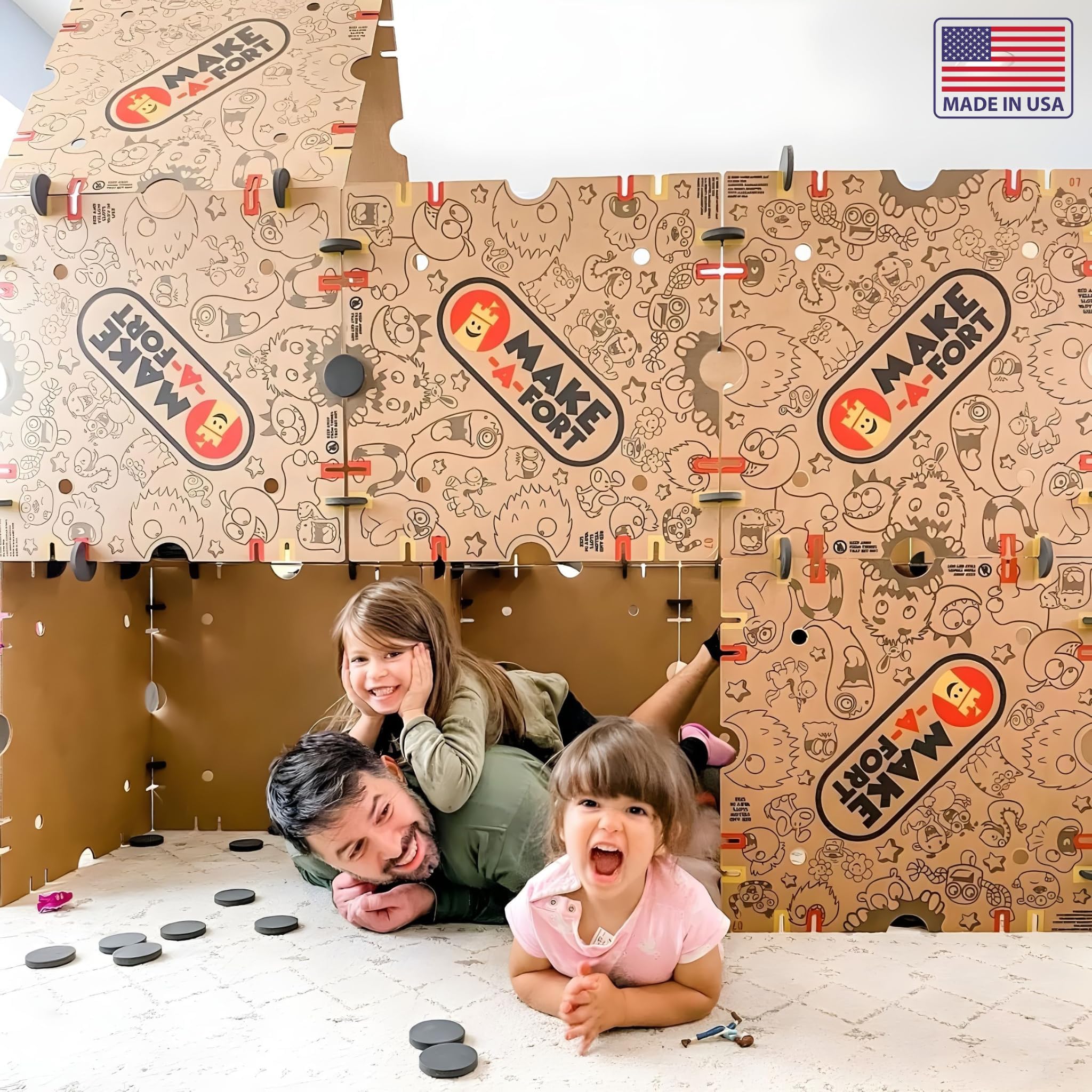 Building Kit - Create Giant Indoor Forts for Kids - Screen-Free Creative Play - Durable, Reusable - Made in USA