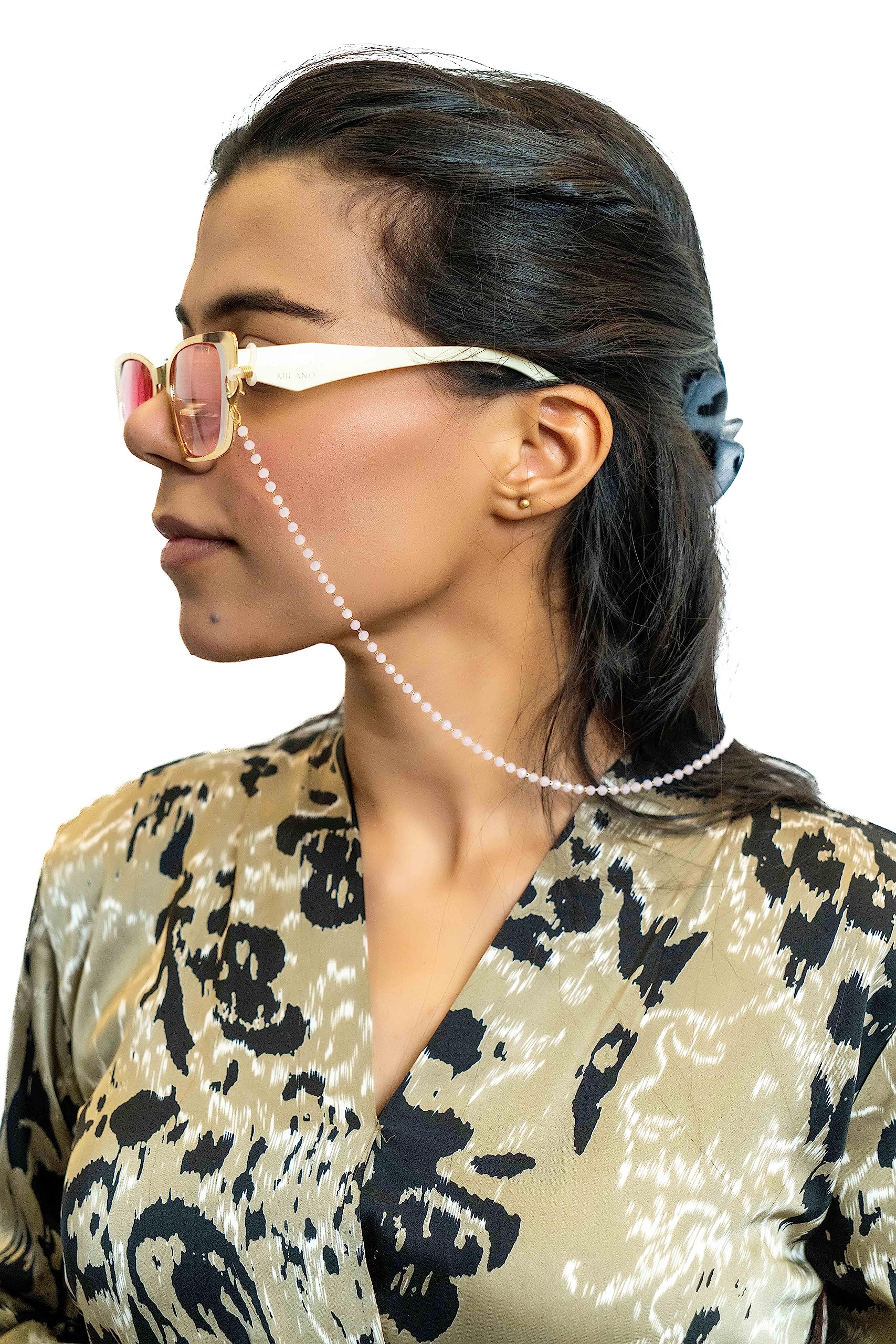 Spectacles Rose Gold Beads Chain Holder Beaded Eyeglass Chain Sunglasses Holder Lanyard Necklace-image-29