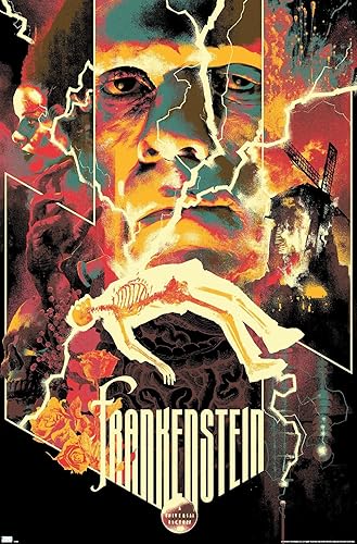 Trends International Frankenstein - Póster de collage de pared, 22.375 x 34 pulgadas, versión premium sin marco Versión premium sin marco,Versión