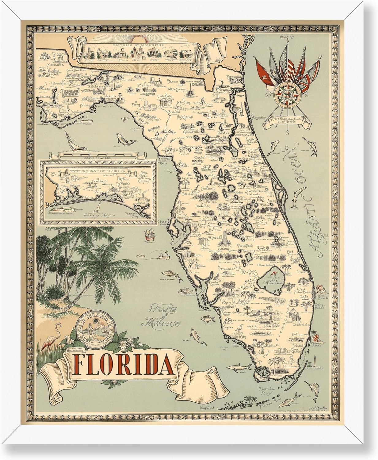 Poster Master Florida Vintage Travel Poster Western Part