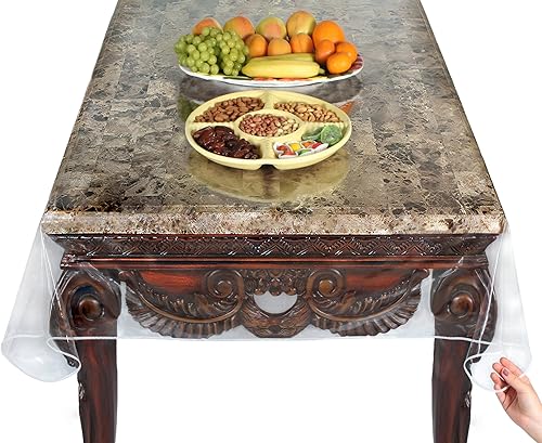 Miniatura 6 de Venice Collections Protector de mantel y mantel duradero 100% vinilo súper transparente, tamaño 70 x 126 pulgadas, rectangular