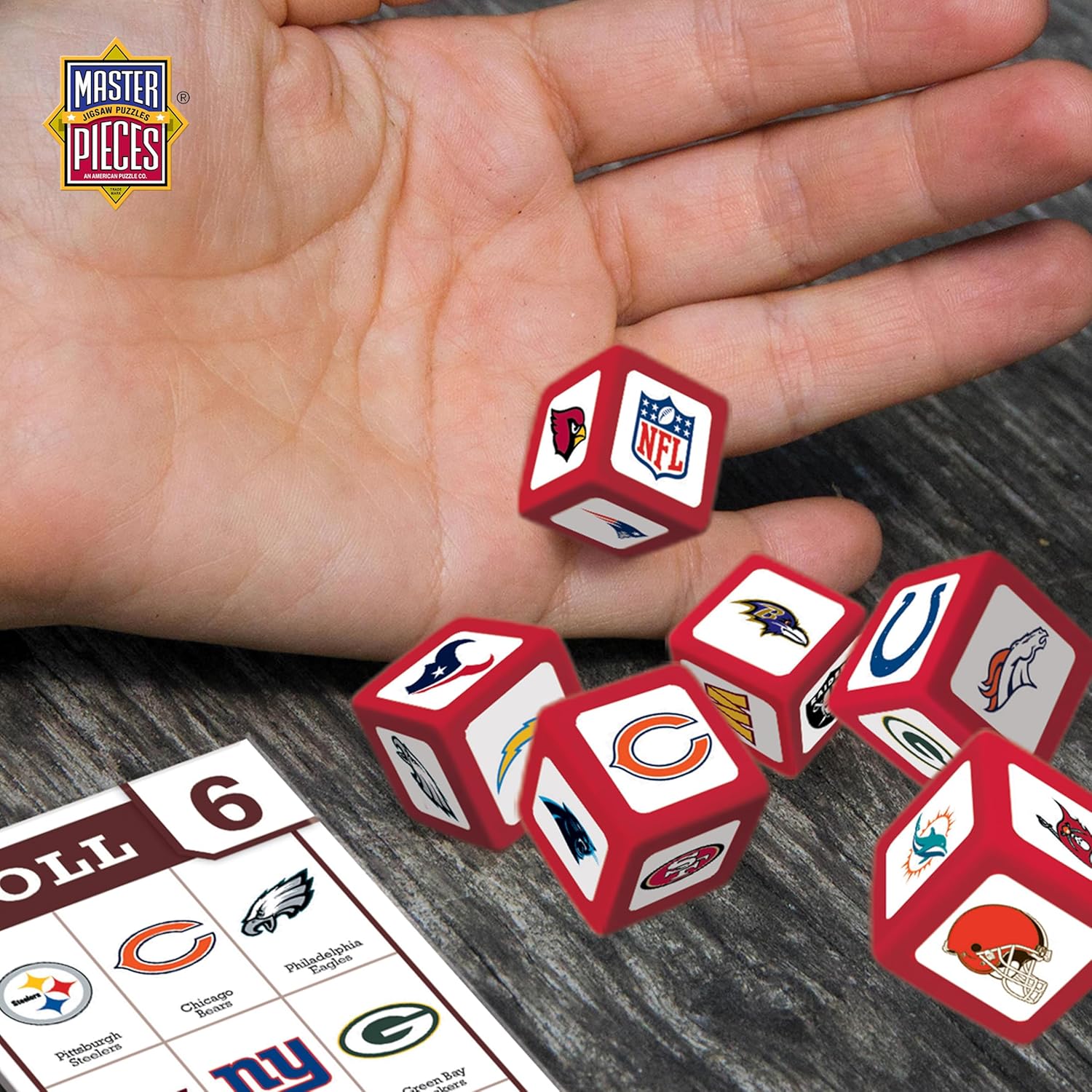 MasterPieces Family Game - NFL League Fanzy Dice Game - Officially Licensed Game for Kids & Adults