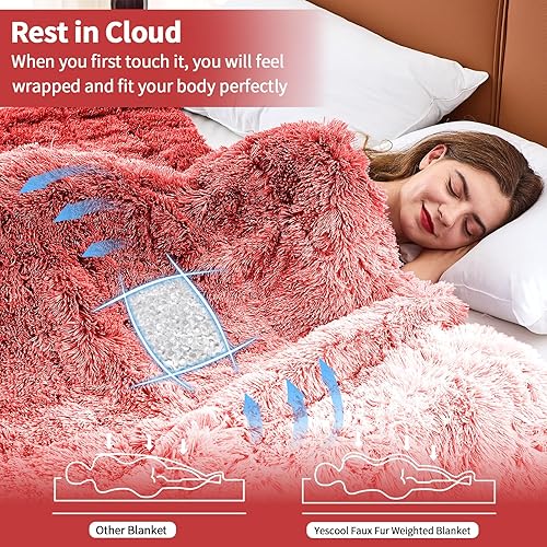 Vista 19 de yescool - Manta con peso, 10 libras, fresca, transpirable, con cuentas de cristal prémium, lavable a máquina, para dormir, 90-110 libras, 41 x 60