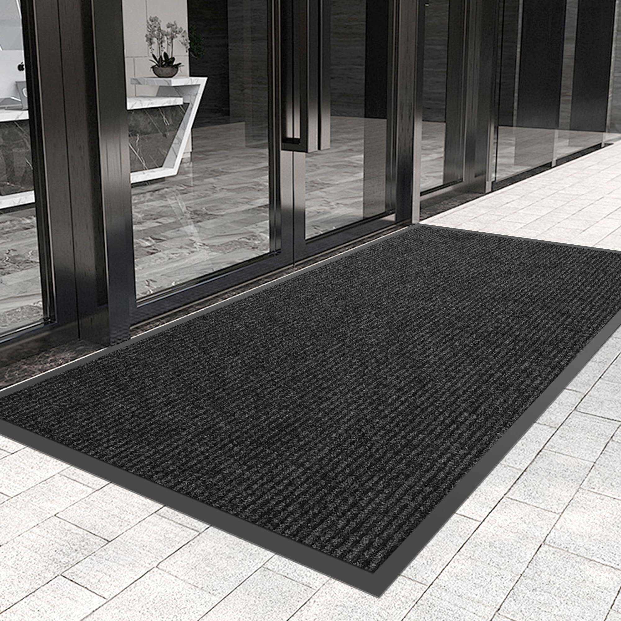 View 1 of ***STOCK PHOTO REFERENCE ONLY***Gotohipi Front Door Mat 36" x 60" Custom Sizes,Heavy Duty Doormat for All Weather,Waterproof Rubber Backing Low Profile Indoor Entrance Outdoor Mats,Commercial Floor Mats for High Traffic Area
