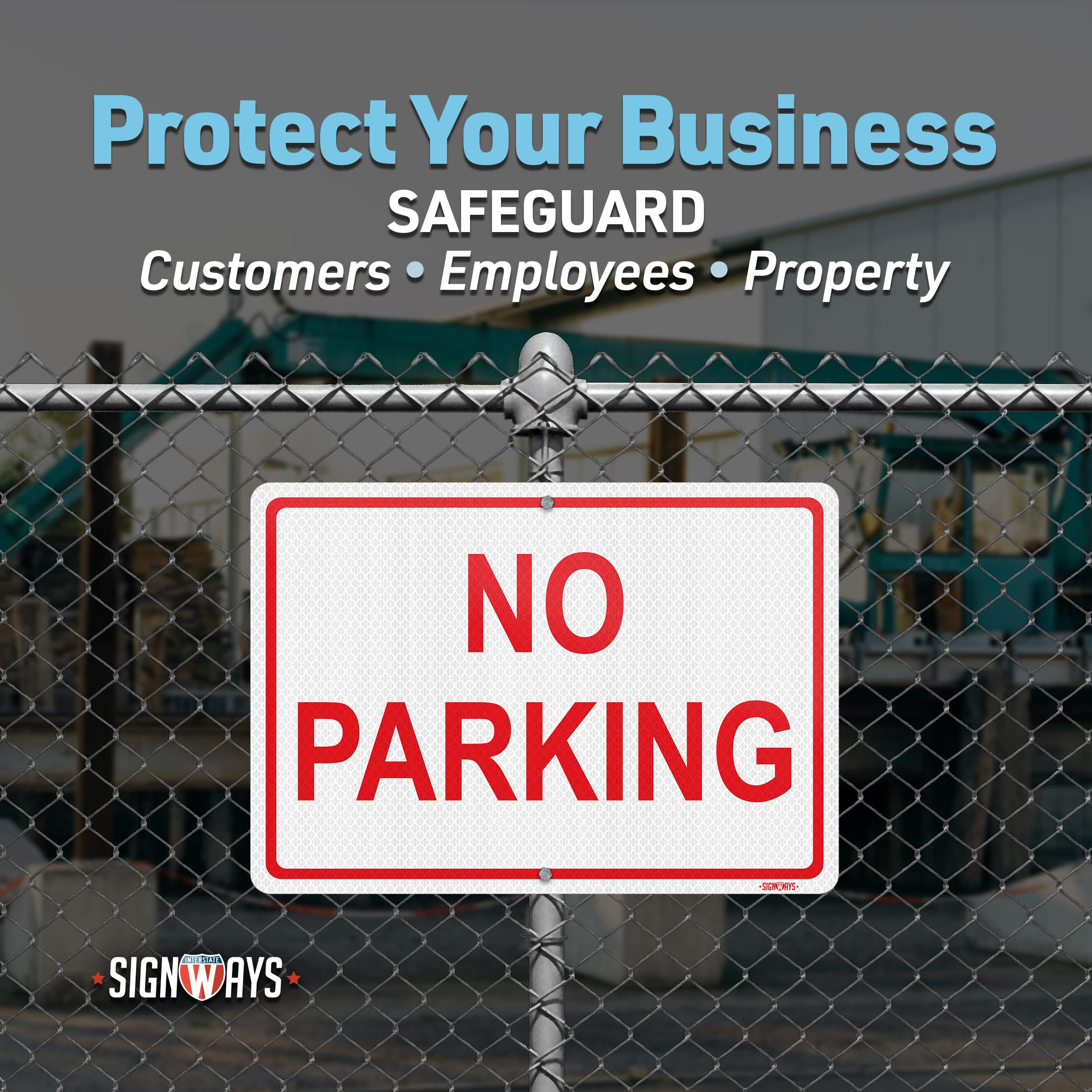 Amazon.com : SignWays No Parking Signs Metal | White Red