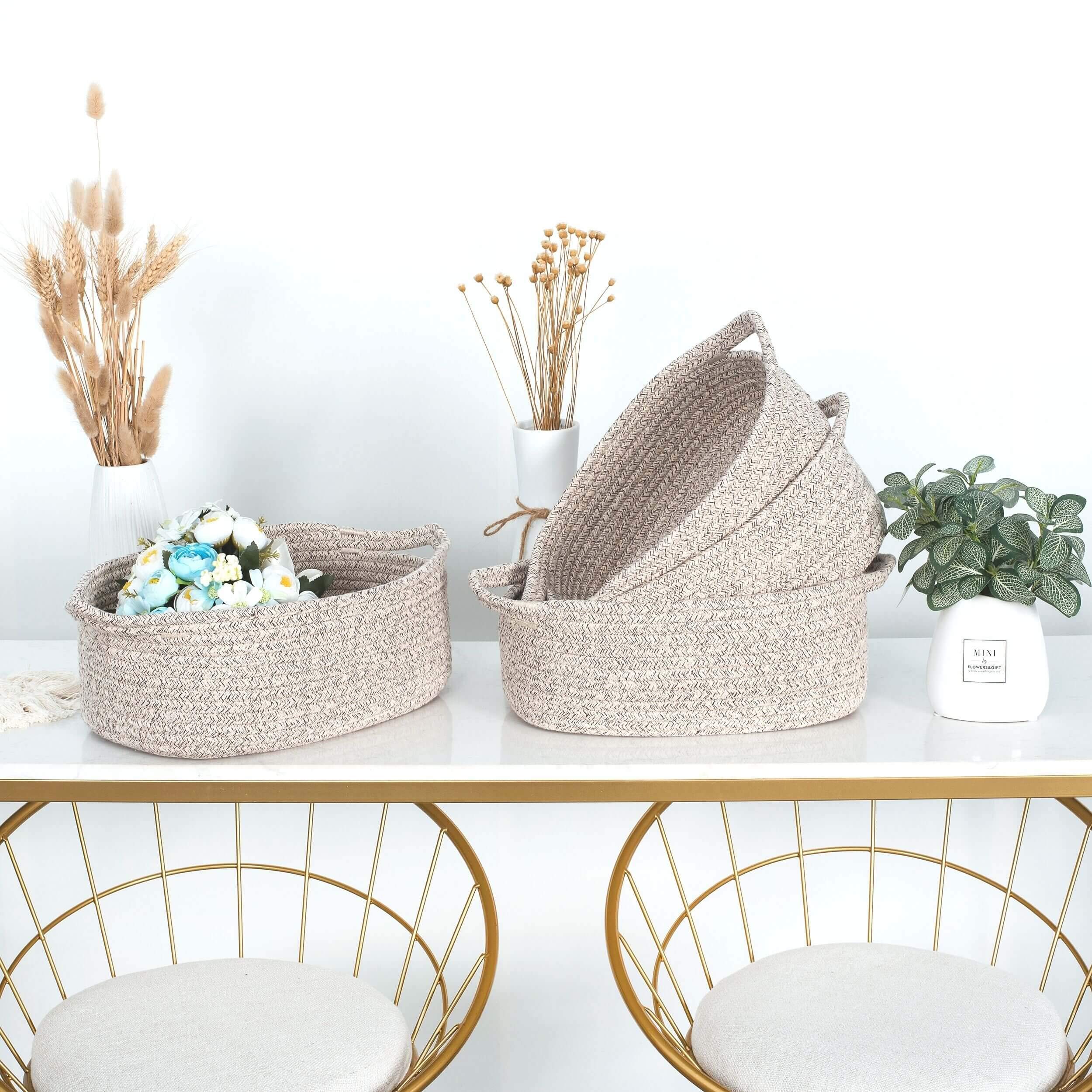 thumbnail image 2 of Dakota Fields Cotton Rope Storage Basket Set 5, Decorative Closet Storage Bins W112368750 2 of 12