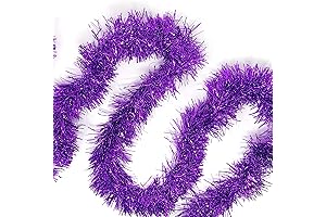 Allgala Purple Tinsel Garland (50 Feet)