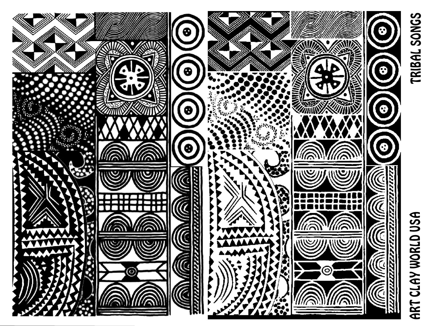 Art Clay World USA Low Relief Texture Tribal Songs Design - 1 Pc.