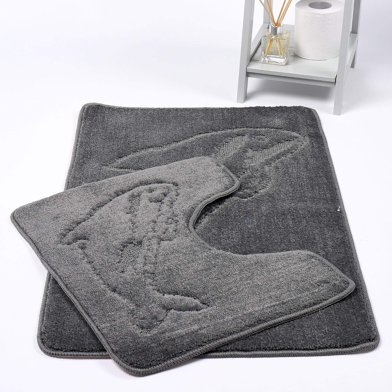 Night Zone Dolphin Bath Mat Set 2 Piece Non Slip Pedestal and Bath Mat ...