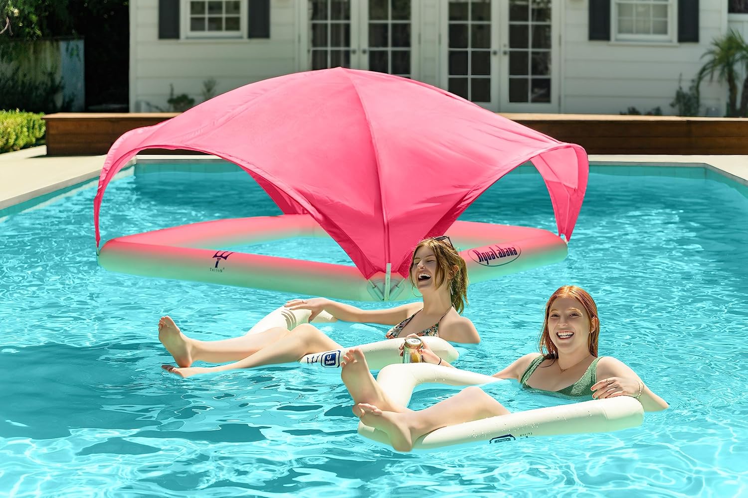Aqua Tube Pool Float Chair- 4 in 1+ Tanning Pool Lounger, Swimming Float Chair, Water Hammock Beach Chair, River Tube Float- Ultimate Heavy Duty Pool Floats for Adults and Kids- 33" W X 33" L