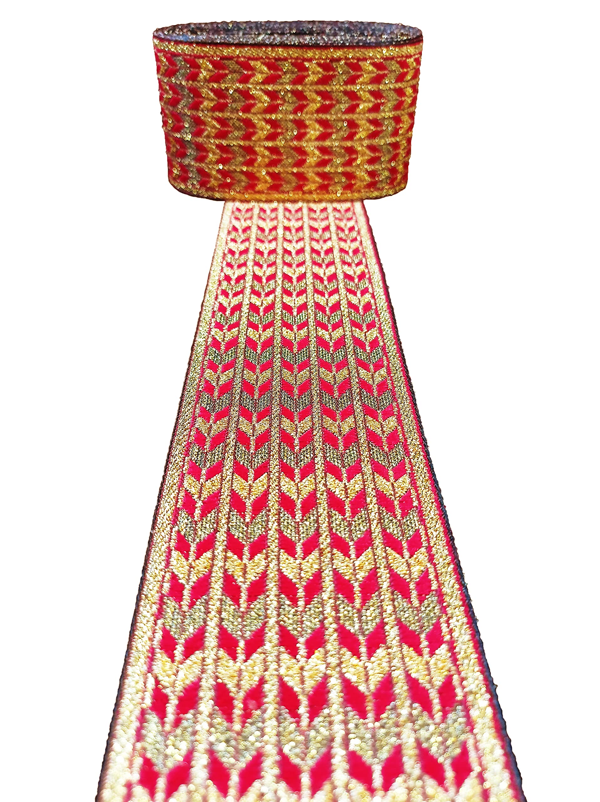 CARTZEYE Lace Border for Saree Falls Reel Jacquard Woven Heavy Design Work for Saree, Kurti, Dresses, Bandhani, Lehenga, Decorative Ribbon - 7 cm Width (Rani Pink, 9 Meter) 4