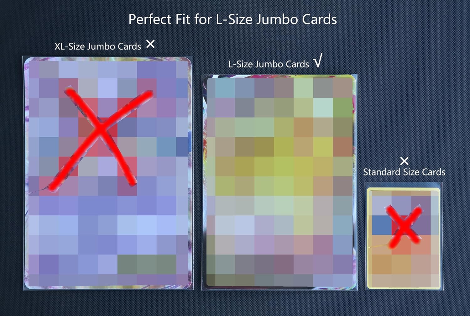 Jumbo Card Sleeves Size L:5.4 x 7.4 Inch - Card Sleeves for Oversized TCG Trading Cards (50pcs)