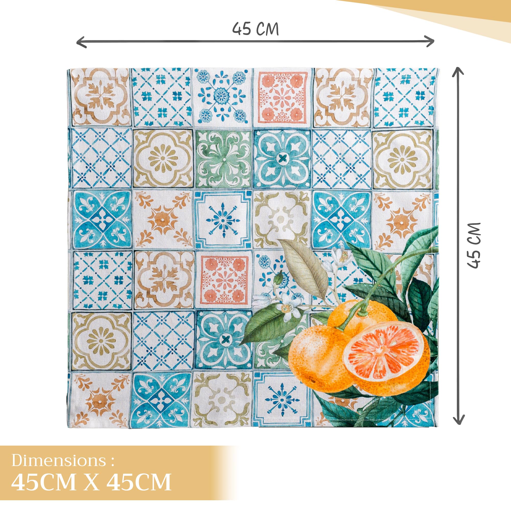 Maison D' Hermine Tovaglioli In Tessuto 100% Cotone, Set Di 4 Tovaglioli Pasquali Decorativi, Lavabili Per Mangiare, Casa, Matrimoni, Banchetti