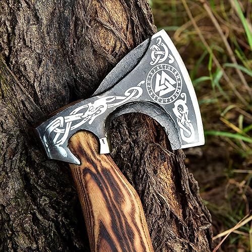 Miniatura 3 de SS SMART & SHARP SPORTS INC Hacha vikinga de acero de alto carbono hecha a mano personalizada, regalo para him, 17.5 pulgadas SS-17602 (hacha