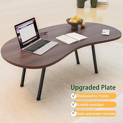 Miniatura 4 de Mesas de centro plegables, mesa de centro moderna de mediados de siglo, mesa plegable de frijol irregular, mesa de centro de granja portátil para