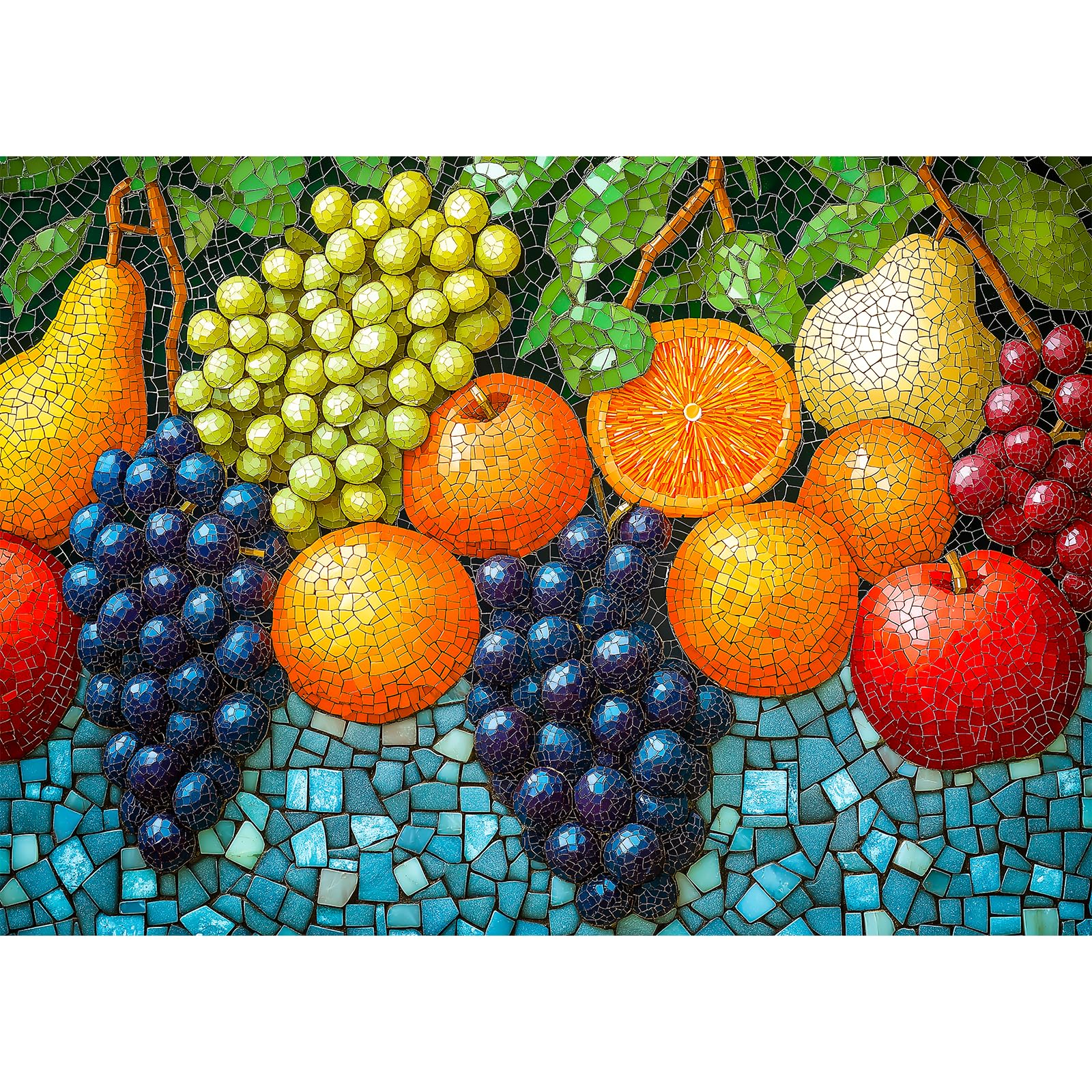 アート・デザイン・音楽 FRUITS PALACE Amazon.com: Bgraamiens Mosaic Fruits 1000 Piece Jigsaw Puzzle