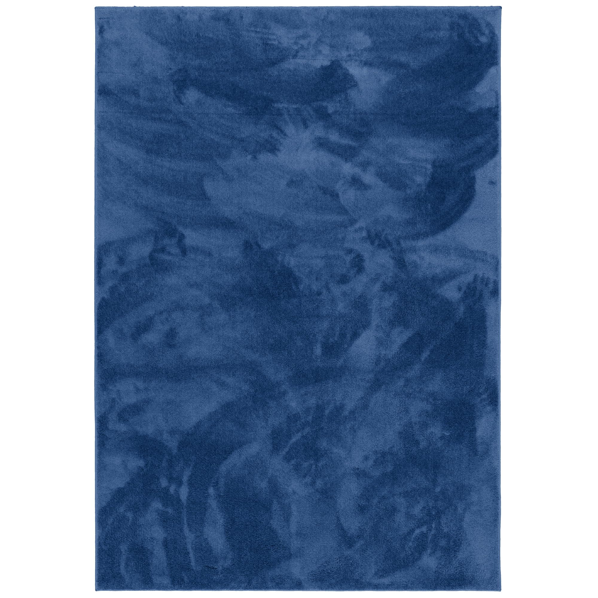 Snapstyle Luxus Super Soft Hochflor Langflor Teppich Deluxe Dunkelblau - Flauschig Weich für Wohnzimmer Schlafzimmer Kinderzimmer