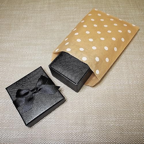 Miniatura 23 de CuteBox - Bolsas de regalo de papel kraft de papel plano con lunares rojos/blancos, 100 unidades (4 x 6 pulgadas) para mercancía, manualidades