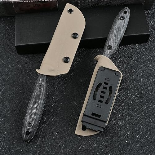 Miniatura 6 de SDOKEDC Knives DC53 Steel Tactical Fixed Blade Knife with kydex sheath for Men EDC Outdoor Camping Survival Hunting (Black stone wash)