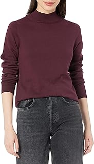 Amazon Essentials Lightweight Mockneck Burgundy