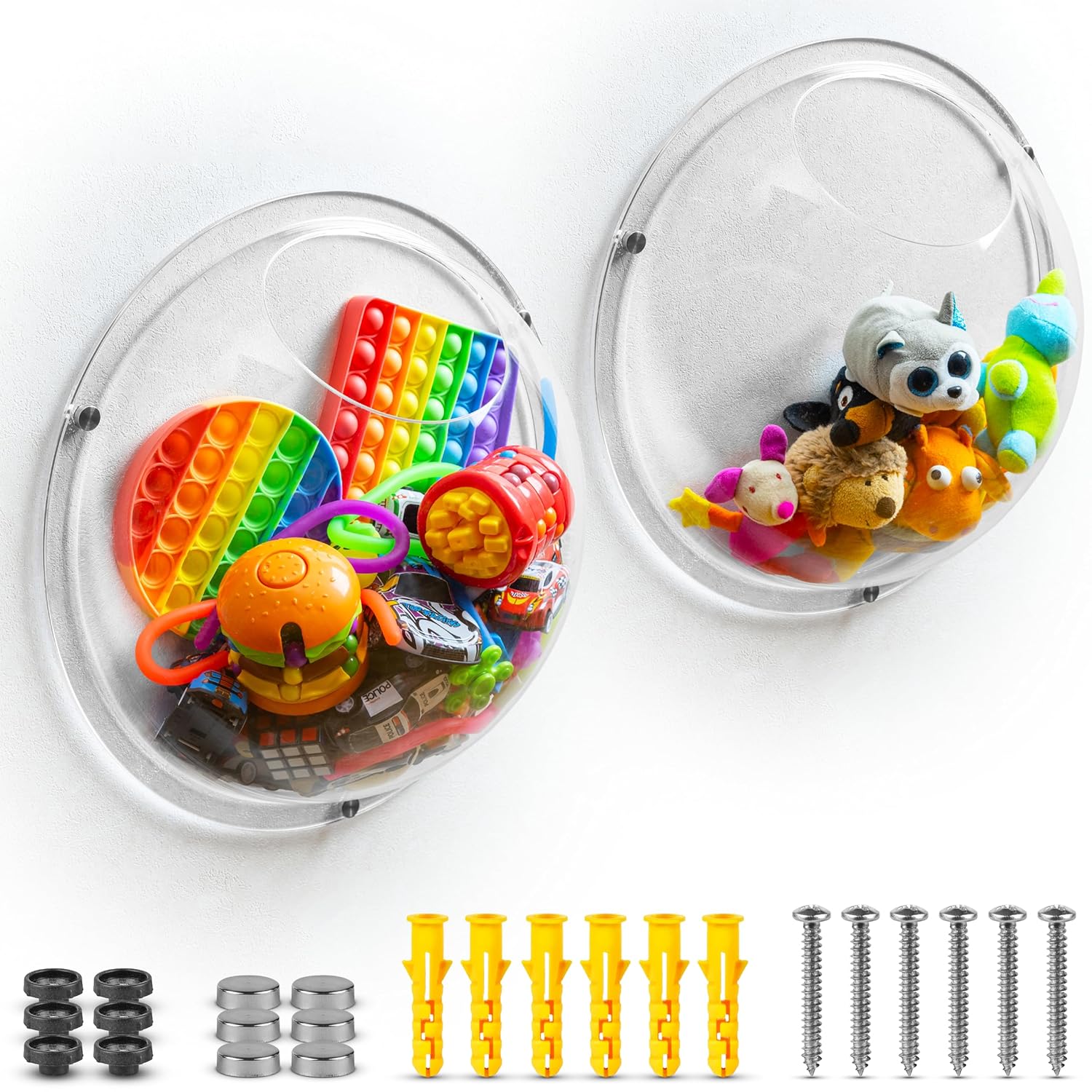 Kids Organization Gomos Acrylic Wall Toy Storage  Spacesaving Easy Access Display for Kids Room