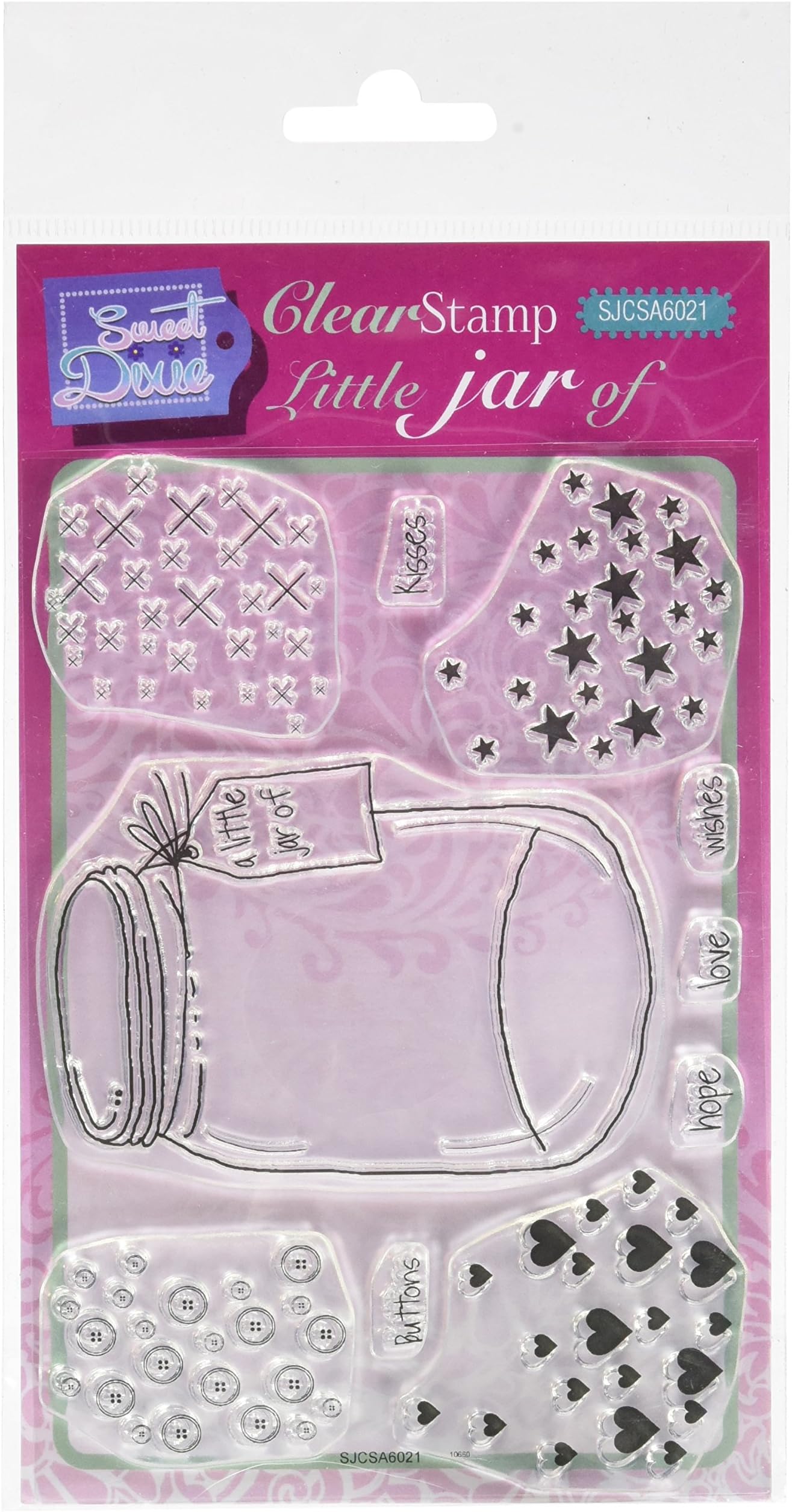 Studio 10 SJ Little jar of Clear Stamps, Black