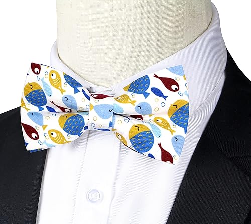 Miniatura 2 de OCIA Pajarita ajustable de algodón con diseño divertido para hombres y niños