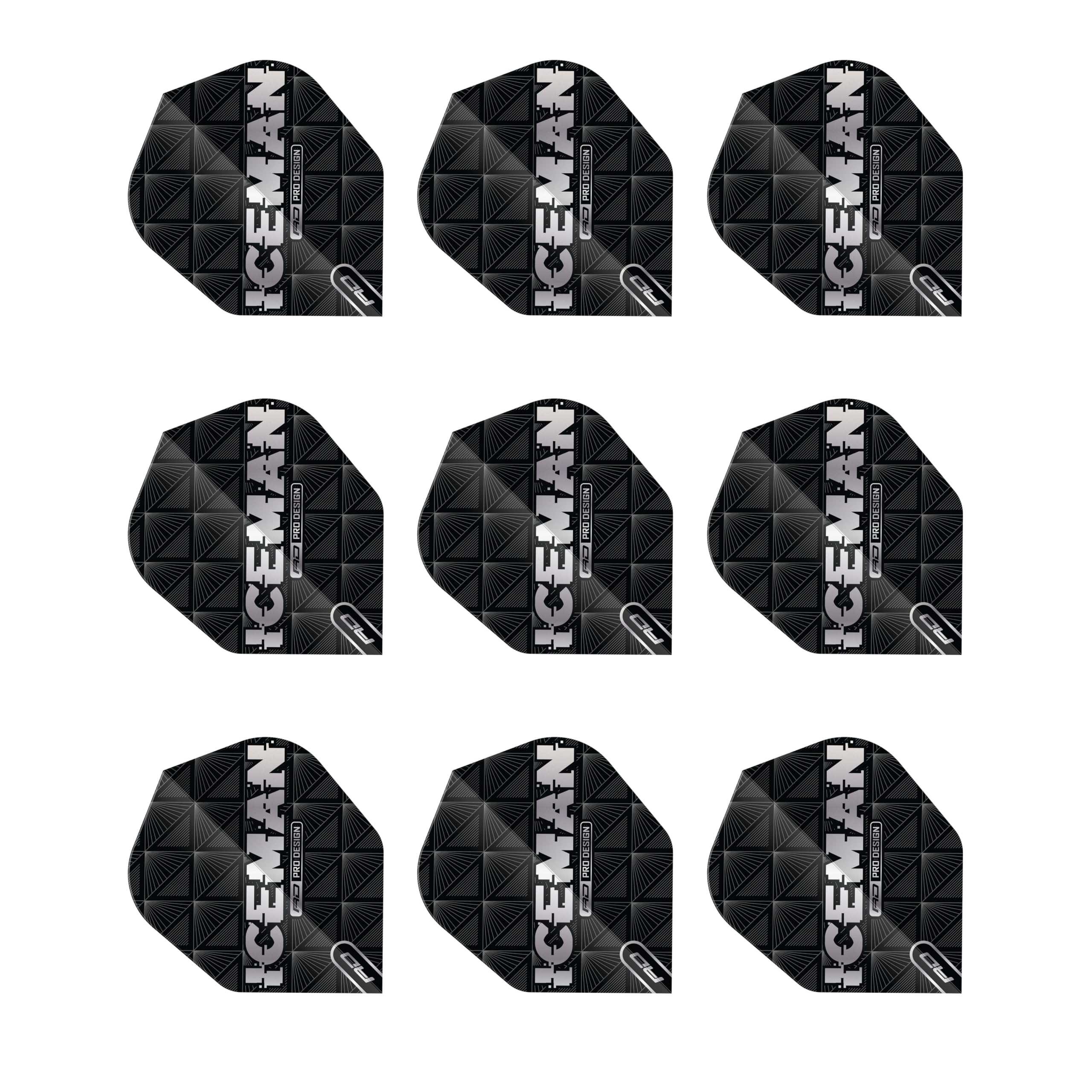 RED DRAGON Professional Player Gerwyn Price Iceman Hardcore Shape No. 6 Extra Thick - 100 Micron - Dart Flights 3 Sets Per Pack (9 Dart Flights in total)