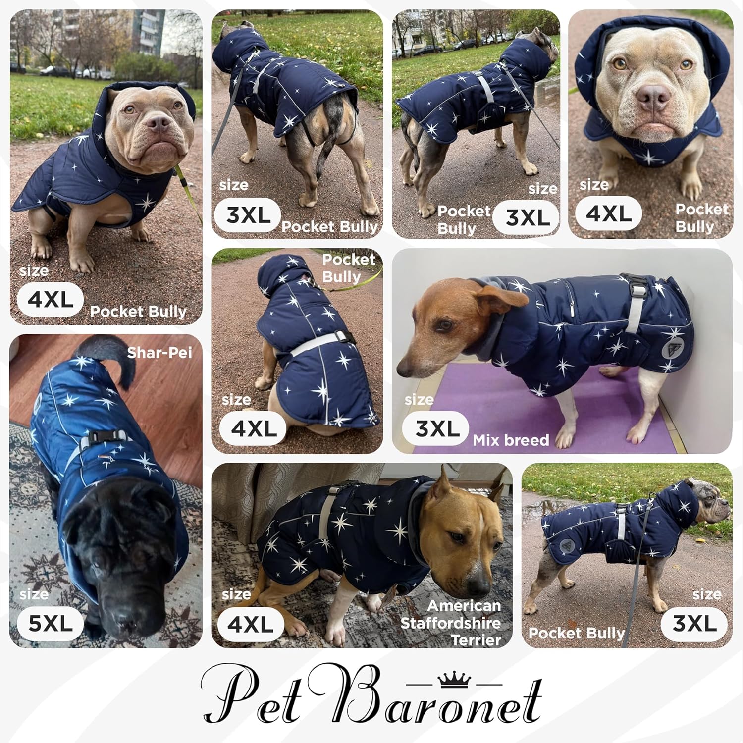 Winter Dog Vest for Medium Dogs 3XL – Cotton-Lined Dog Coat with Quick Fastex Buckle, High Stand Collar with Snood, Elastic Waist, Reflective Trim, Leash & Harness (Chest 23.62–27.55”, Length 17.7”)