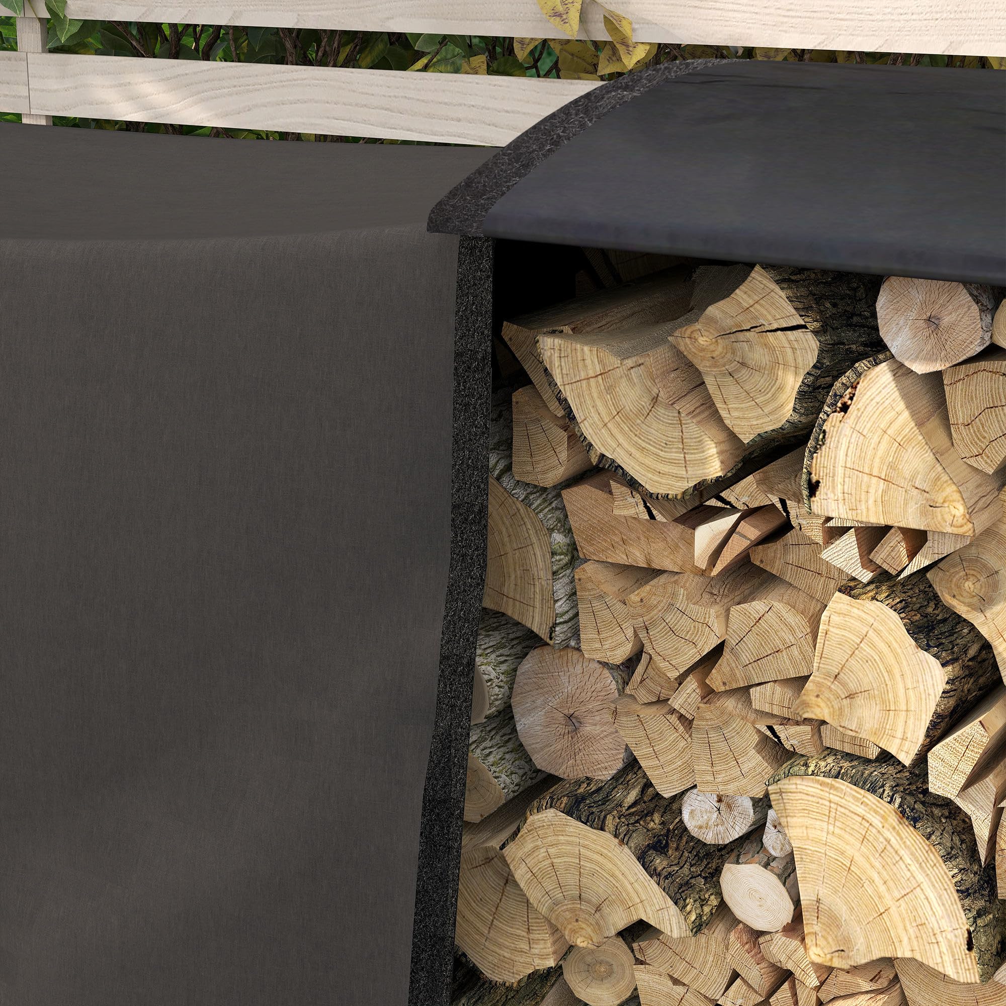 Outsunny Portalegna da Interno ed Esterno in Metallo 240x36x99 cm Nero