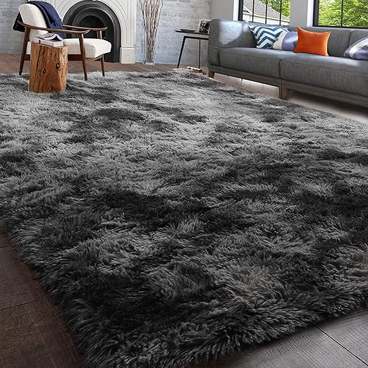 PAGISOFE Abstract Shaggy Area Rug, 4x6, Plush Furry Rugs