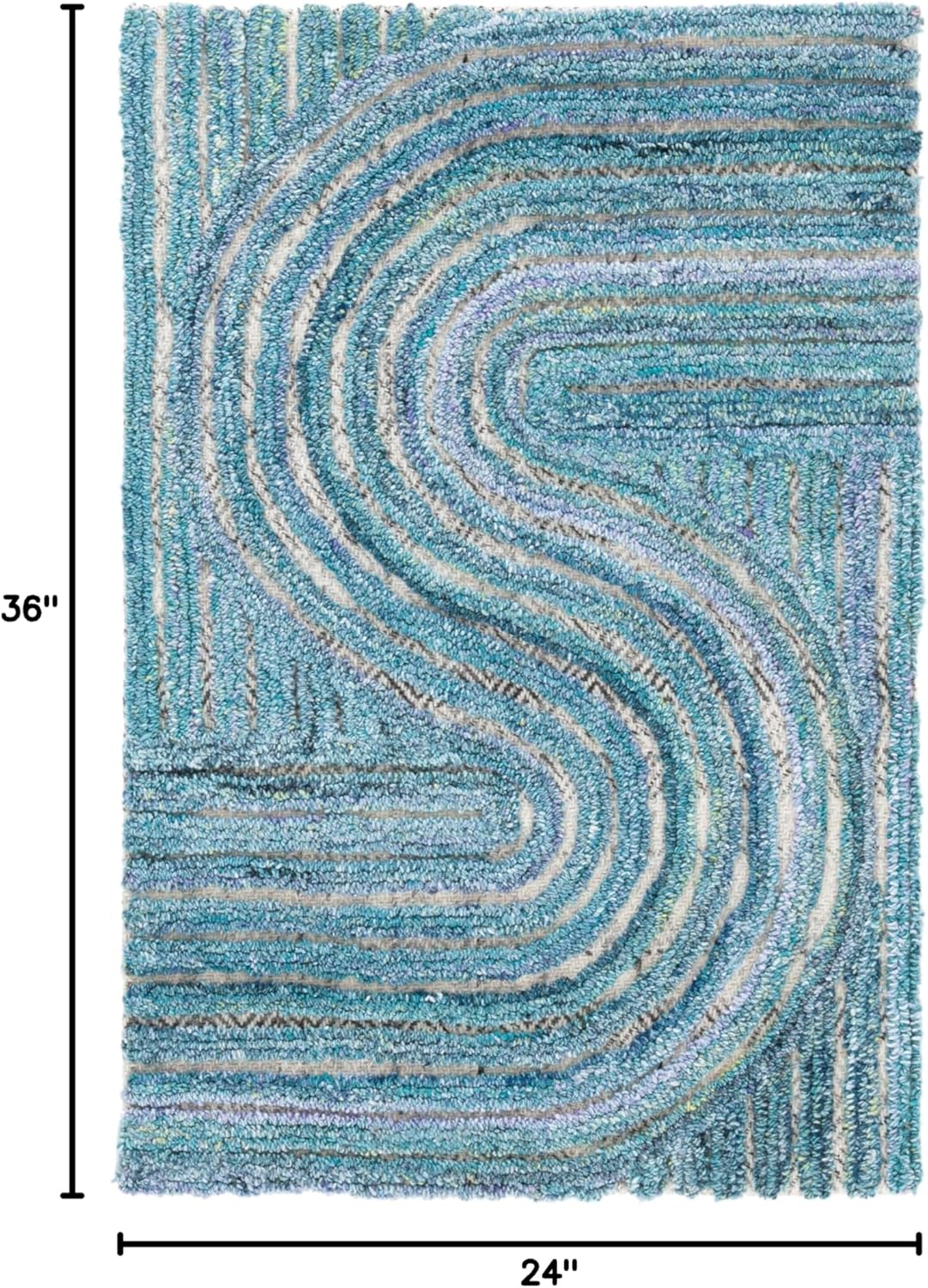 SAFAVIEH South Hampton Collection Accent Rug - 2' x 3', Blue, Handmade Wool, Ideal for The Living Room, Dining Room, Bedroom (SHA301M-2)