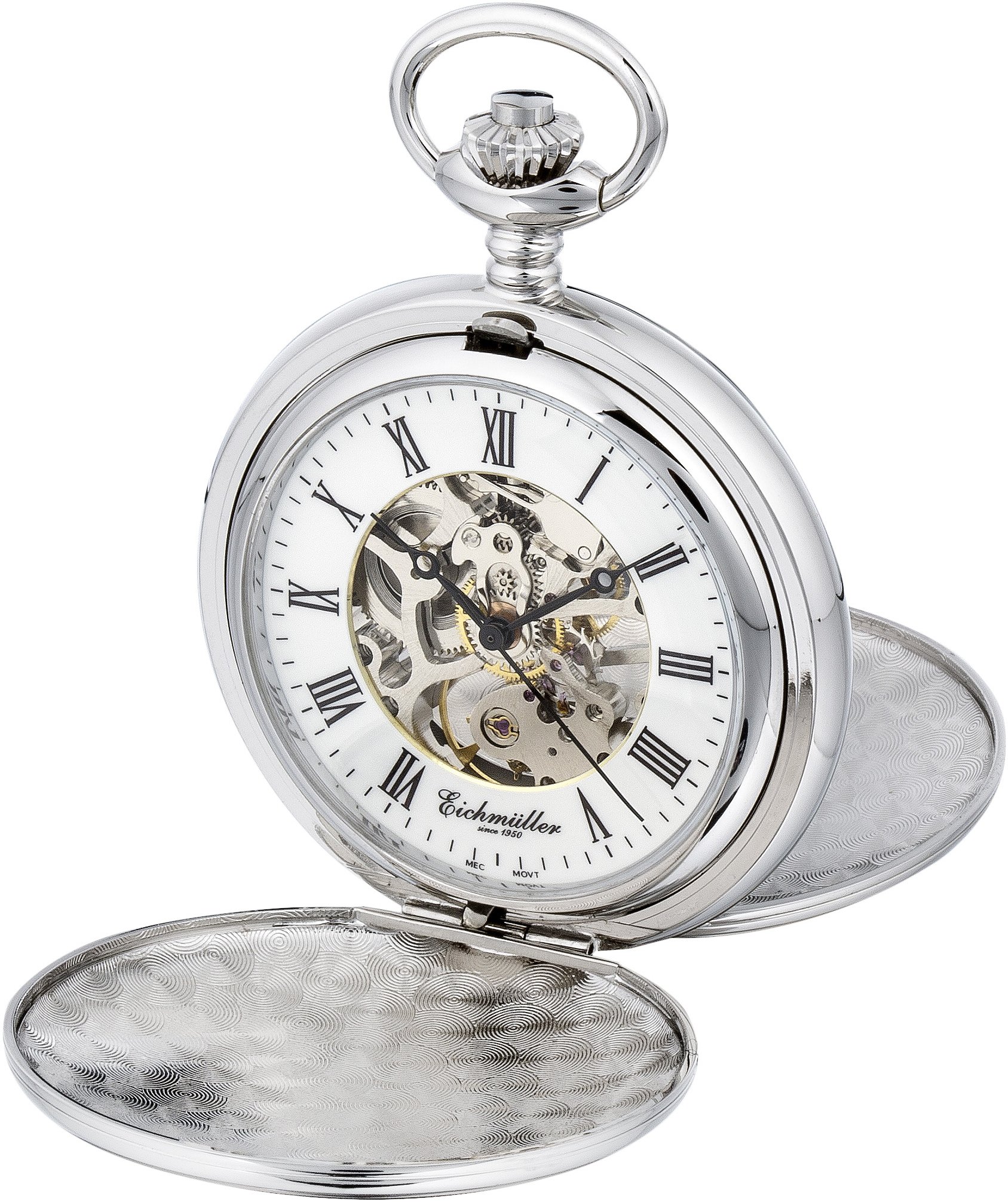 Eichmüller Taschenuhr 8212 teilskeletttiert beidseitig aufklappbar