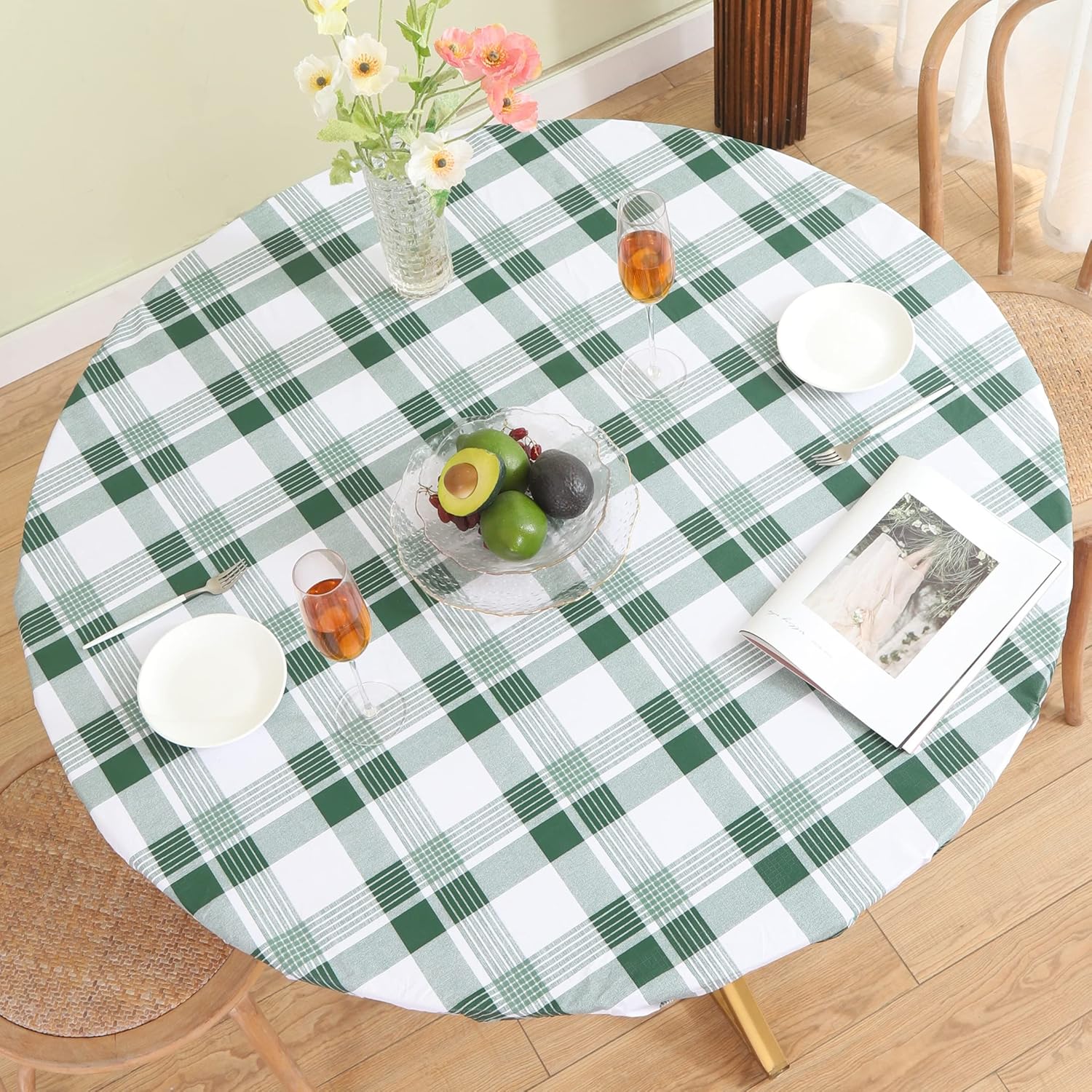 Walrus Round Vinyl Tablecloth Elastic Edged Flannel Backed